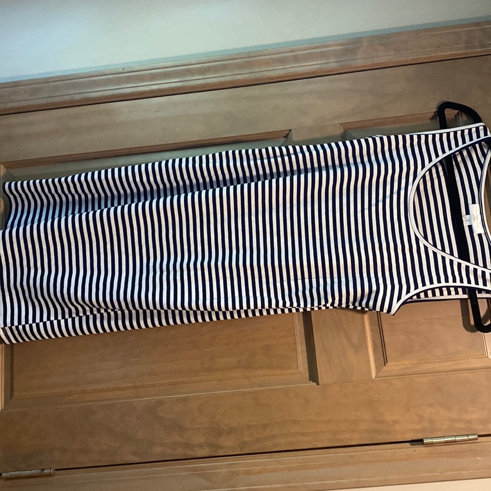 Motherhood maternity size medium navy blue and white dress